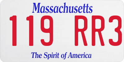 MA license plate 119RR3