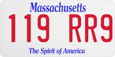 MA license plate 119RR9