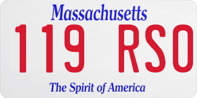 MA license plate 119RS0