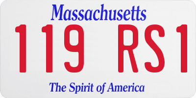 MA license plate 119RS1