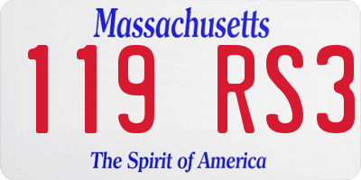 MA license plate 119RS3