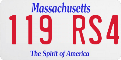 MA license plate 119RS4