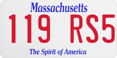 MA license plate 119RS5