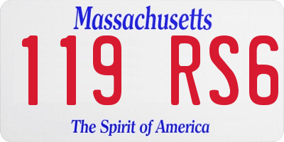 MA license plate 119RS6