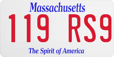 MA license plate 119RS9