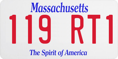 MA license plate 119RT1