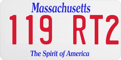 MA license plate 119RT2