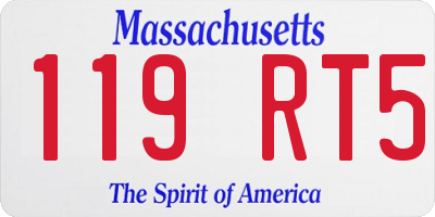 MA license plate 119RT5