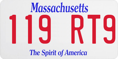 MA license plate 119RT9