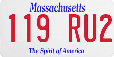 MA license plate 119RU2