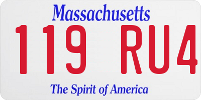 MA license plate 119RU4