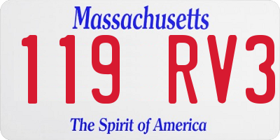MA license plate 119RV3