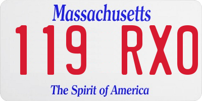 MA license plate 119RX0