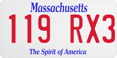 MA license plate 119RX3