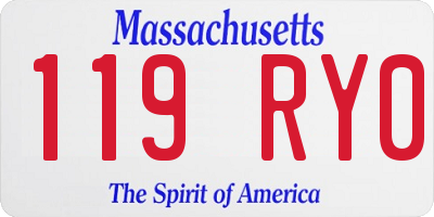 MA license plate 119RY0