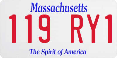 MA license plate 119RY1