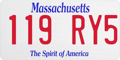 MA license plate 119RY5