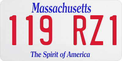 MA license plate 119RZ1