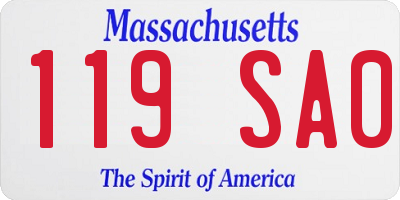 MA license plate 119SA0