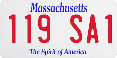 MA license plate 119SA1
