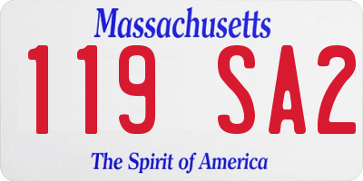 MA license plate 119SA2