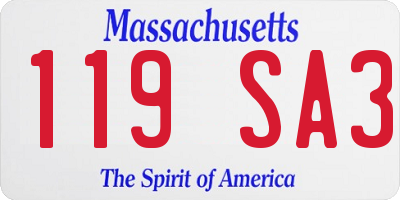 MA license plate 119SA3