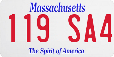 MA license plate 119SA4