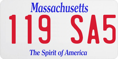 MA license plate 119SA5