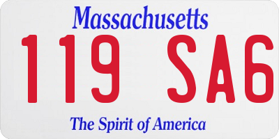 MA license plate 119SA6