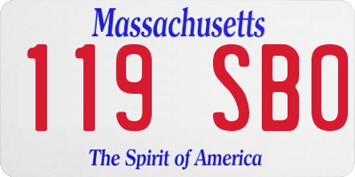MA license plate 119SB0