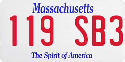 MA license plate 119SB3