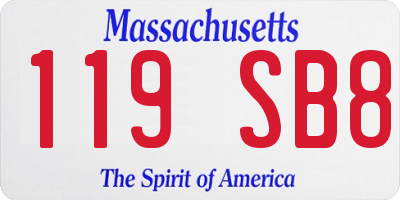 MA license plate 119SB8