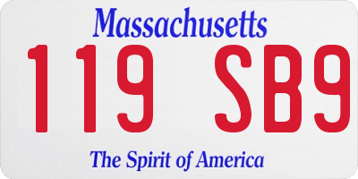 MA license plate 119SB9