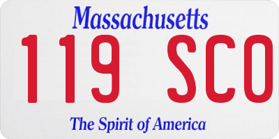 MA license plate 119SC0