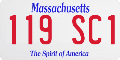 MA license plate 119SC1