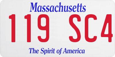 MA license plate 119SC4