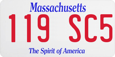 MA license plate 119SC5