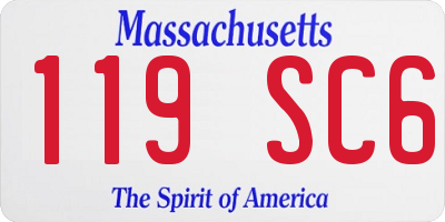 MA license plate 119SC6