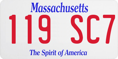 MA license plate 119SC7