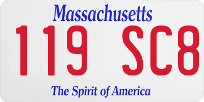 MA license plate 119SC8
