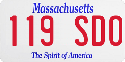 MA license plate 119SD0