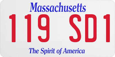 MA license plate 119SD1