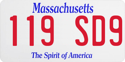 MA license plate 119SD9