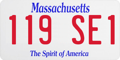 MA license plate 119SE1
