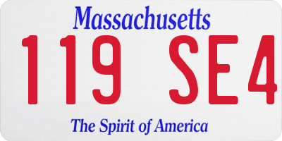 MA license plate 119SE4