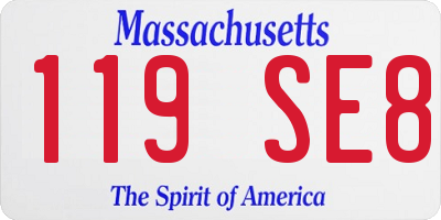 MA license plate 119SE8