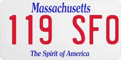 MA license plate 119SF0
