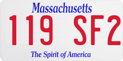MA license plate 119SF2