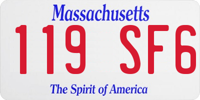 MA license plate 119SF6