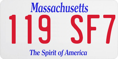MA license plate 119SF7